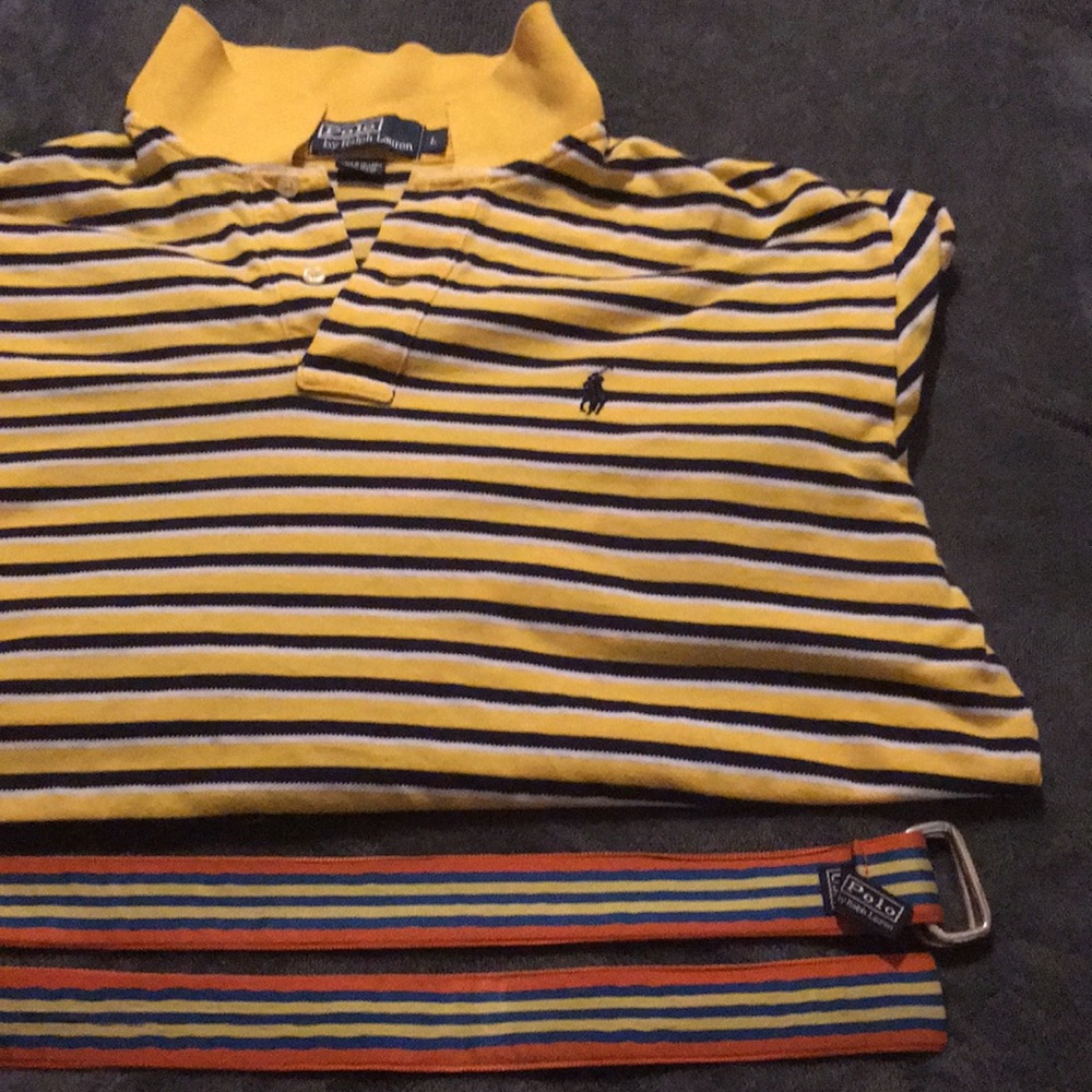Ralph Lauren polo shirt. Ralph Lauren polo belt.